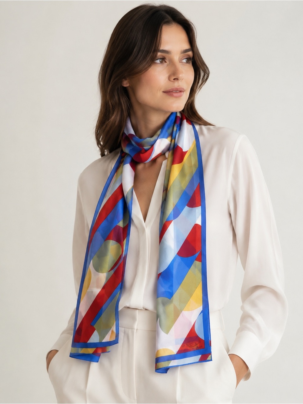 Oscar by Oscar de la Renta Abstract Geometric Oblong Scarf